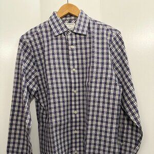 Banana Republic - White/Purple Dress Shirt - Slim Fit 14-14 1/2 - Small